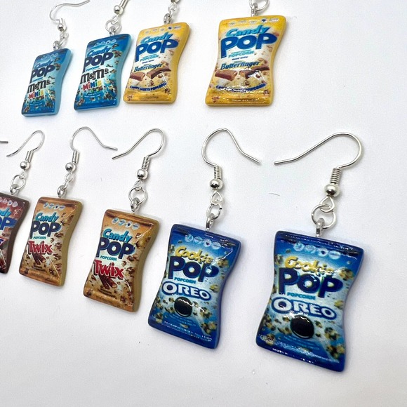 Candy Pop Earrings- Popcorn Earrings - M&M’s Earrings - Butterfinger Earrings - Picture 3 of 10